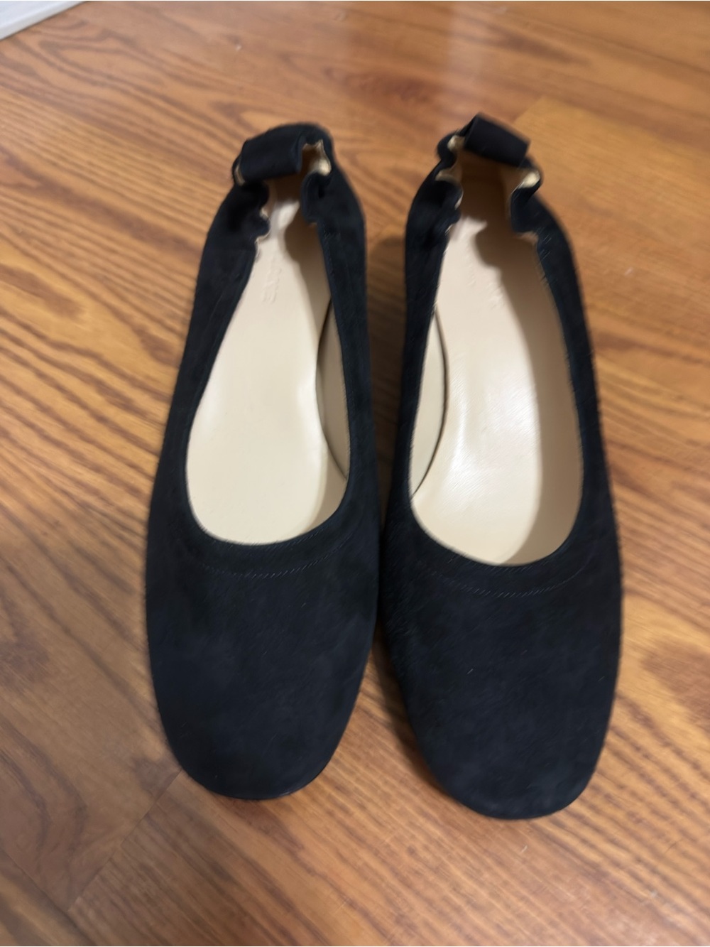 NWOT EVERLANE The Italian Leather Day Heel Suede Velvet Black Size 7